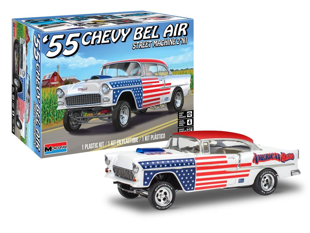 America Revell 55 Chevy Bel Air Street Machine Plastic Model 14519 Molding Color 1/24