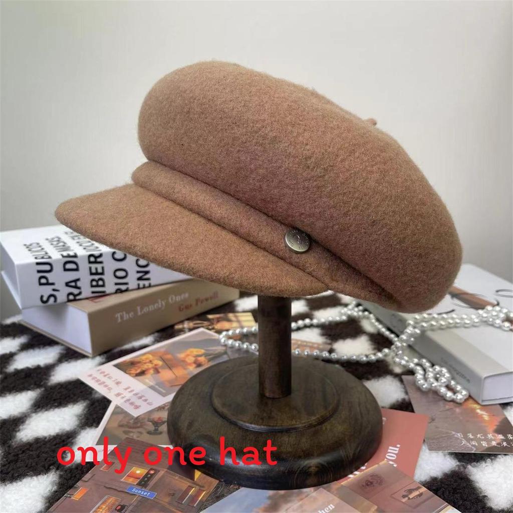 Woll-Barett für Damen Herbst Winter Vintage Gestrickt Warmes Modeaccessoire