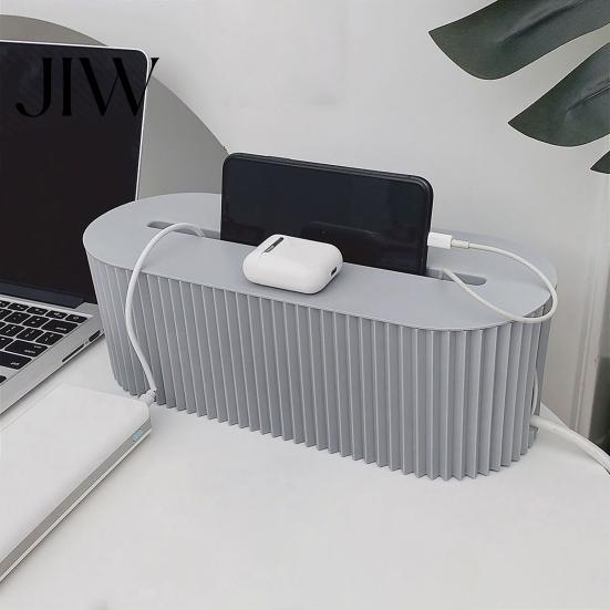 Scatola Organizzatore Gestione Cavi da Scrivania, con Coperchio, Organizzatore Multipresa e Cavi Elettrici, per Nascondere i Fili in Ufficio a Casa