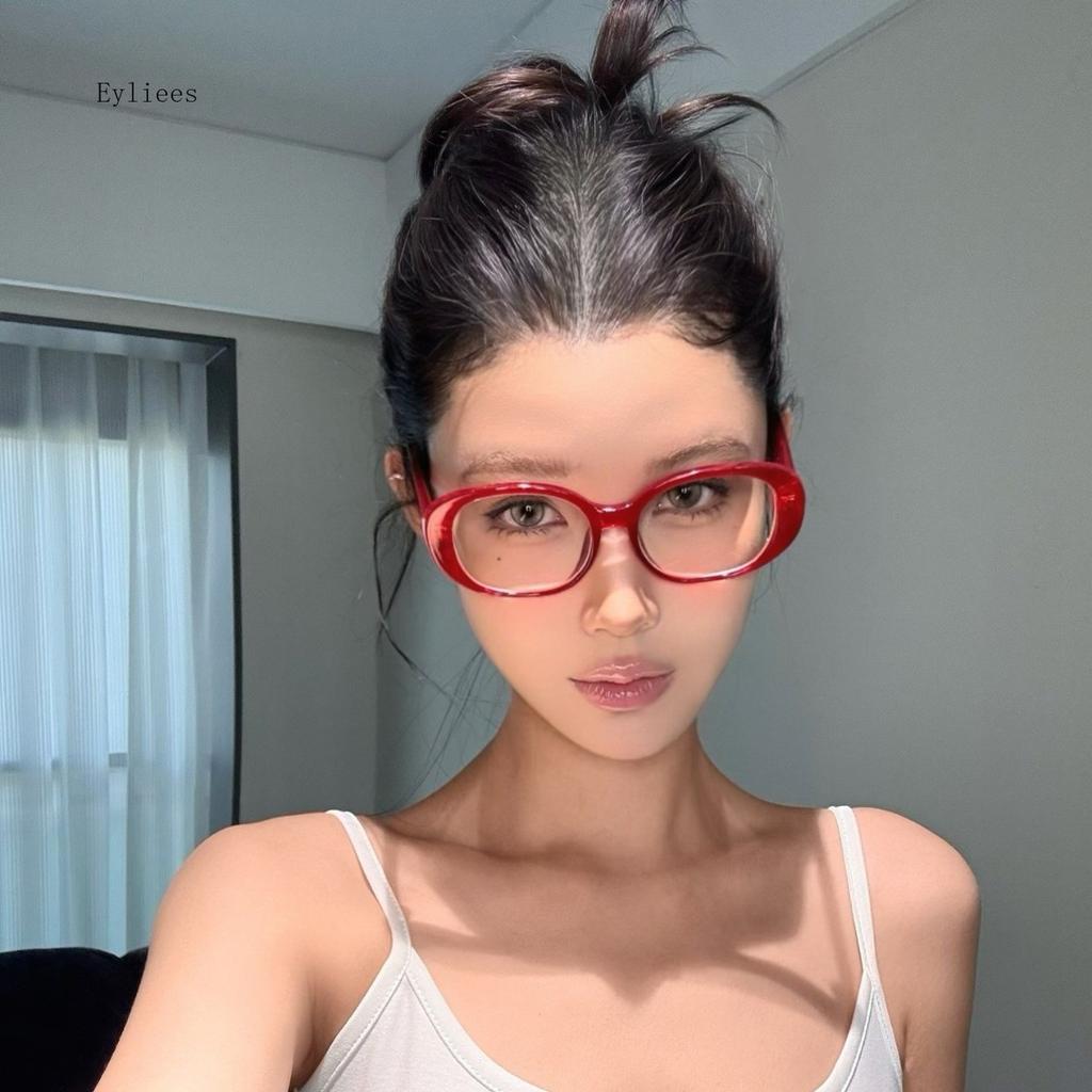 Glasses Women Retro Oversized Square Frame Eyewear Fashion Black Red Spectacles Anti Blue Light Computer Reading Eyeglasses