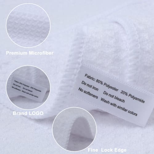 SINLAND Absorbent Microfiber Dishcloths, Waffle Towels, and Dishcloths (White, 3-Pack)