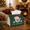 1pc Whimsical Festive Winter Tissue Box - Multi-Functional Napkin Box, Available In Durable Polyester, Decorated with Polar Bear Portrait Snowflake, S