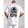 Skull King Graphic Print Men's Oversized Cotton T-Shirt Streetwear Loose Short Sleeve Tee