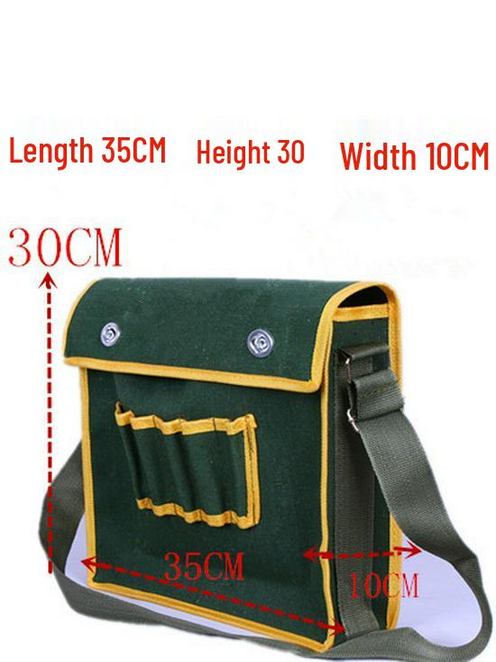 Extra Large Wear-Resistant Canvas Electrician Tool Bag with Shoulder Strap - Multifunctional Repair Bag