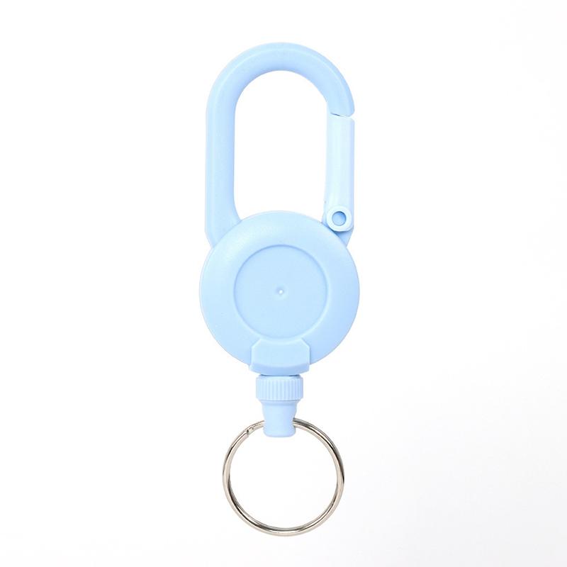 Macaron Color Retractable Keychain Outdoor Anti-Theft Easy-To-Pull Buckle Wire Rope Reel Elastic Key Ring Retractable Tool