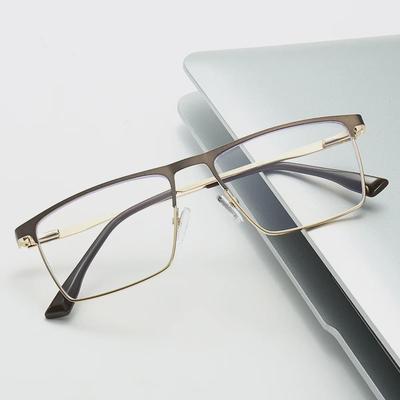 Αντι-Μπλε Φως Τετράγωνα Μεταλλικά Οπτικά Γυαλιά Ημι-Σκελετού για Άνδρες