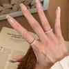 Copper Open Contemporary Ring With Sweet Pink Gradient Diamond And Zirconia For Women