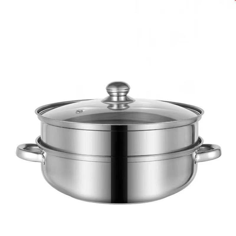 ZISIZ 304 Stainless Steel Double Layer Steamer & Soup Pot Set