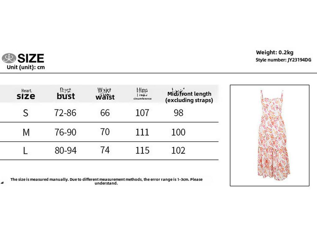2023 Svěží pastýřský styl Áčková květinová sukně s ramínky a krátkými rukávy