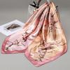 90x90cm Square Shawls Satin Neck Scarf For Women Fashion Print Floral Head Hijab Scarves Female Silk Feel Neckerchief Headband