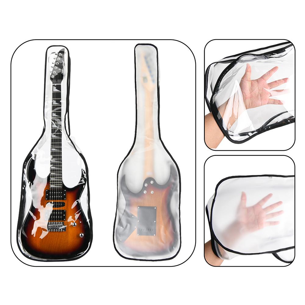 Electric Guitar Bag Transparent Padded Guitar Bag Double Zipper Guitar Backpack for 39 Inch Guitars