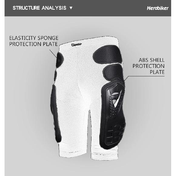 HEROBIKER Motocross Shorts Protector Motorcycle Shorts Moto Protective Gear Armor Pants Hip Protection Riding Racing Equipment