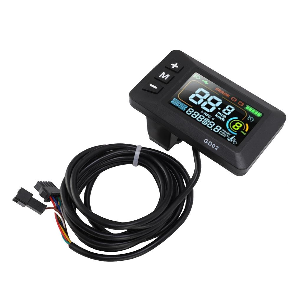 GD02 Electric Bike LCD Display Meter Color Screen Waterproofing Smart Electric Scooter Control Panel for 22.2mm