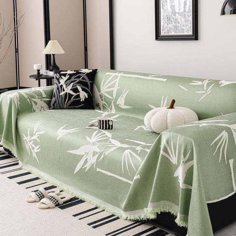 Chinesischer Antikstil Doppelseitiges Chenille Sofa Handtuch Hochwertiger Leichter Luxus Frischer Bambusschatten Vollständiger Bezug Handtuchbezug Stoff Neuer Chinesischer Stil