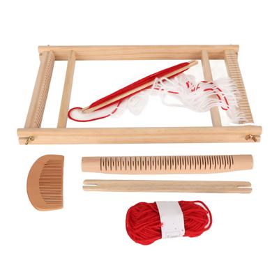 Webstuhl für Kinder, einfache Bedienung, Hand-Augen-Koordination, langlebiges Webstuhl-Set aus Holz mit Garnknäuel