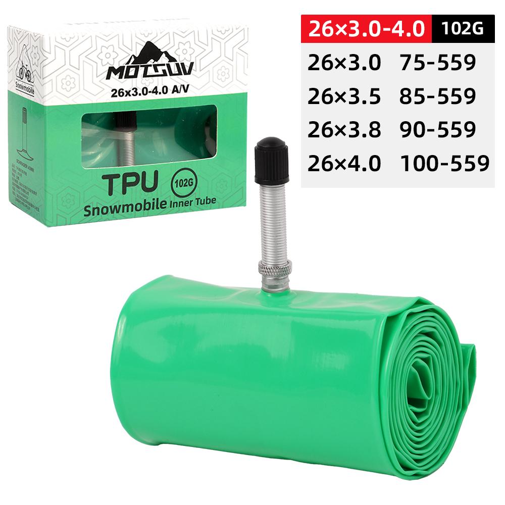 Winter Bike TPU Inner Tube Lightweight Durable Anti-Puncture Wide 26/27.5/29 Inch 3.0/4.0 Width for Snow Beach Off-Road Riding
