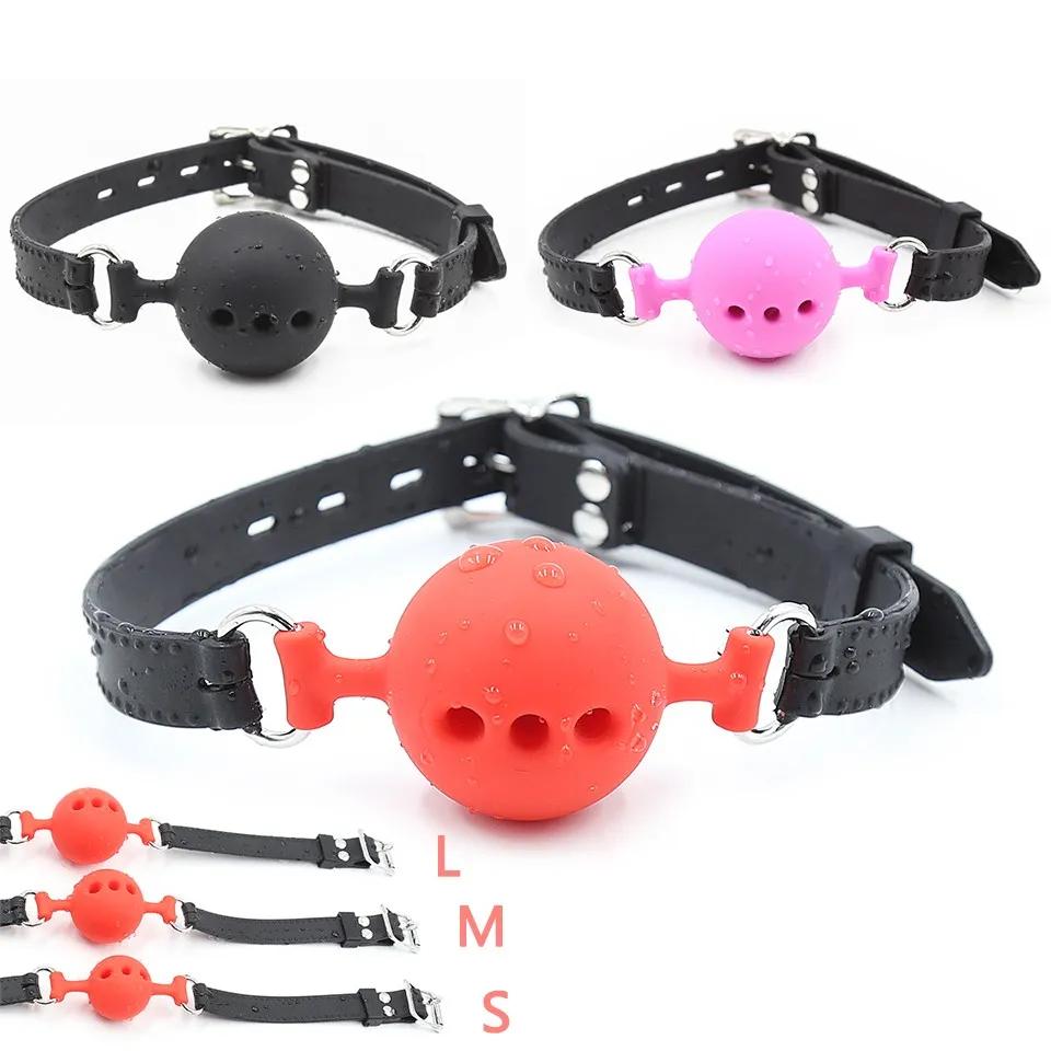 Soft Silicone Gag Ball  Oral Bondage Gear Fetish Open Mouth Breathable Sex Toys For Couples Cosplay Slave Exotic Accessories