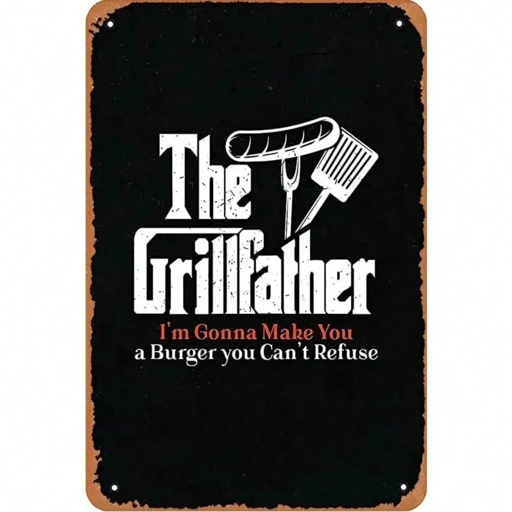 Vintage Grillmaster Tin Sign Barbecue Metal Plaque Home Garage Bar Decor Gift For Men