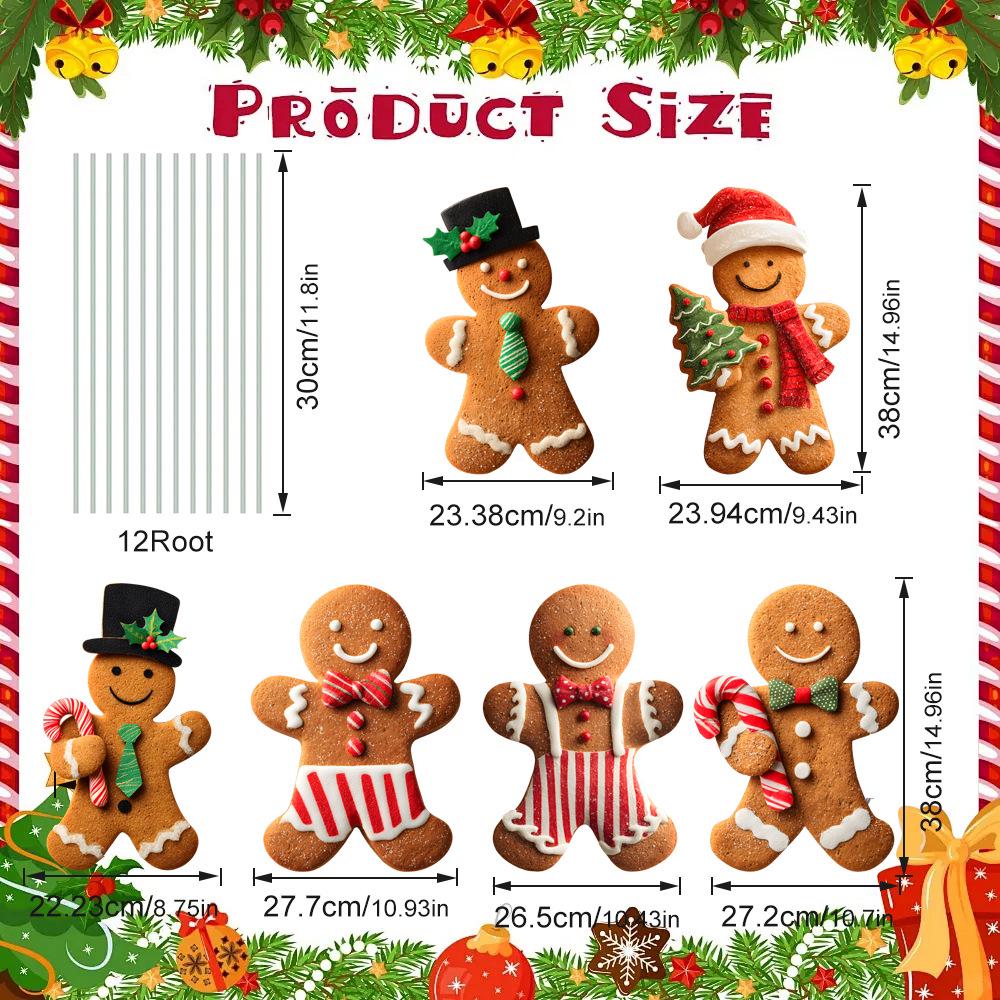 Christmas Gingerbread Man Yard Stake - Festive Outdoor Garden Decoration ZKB016