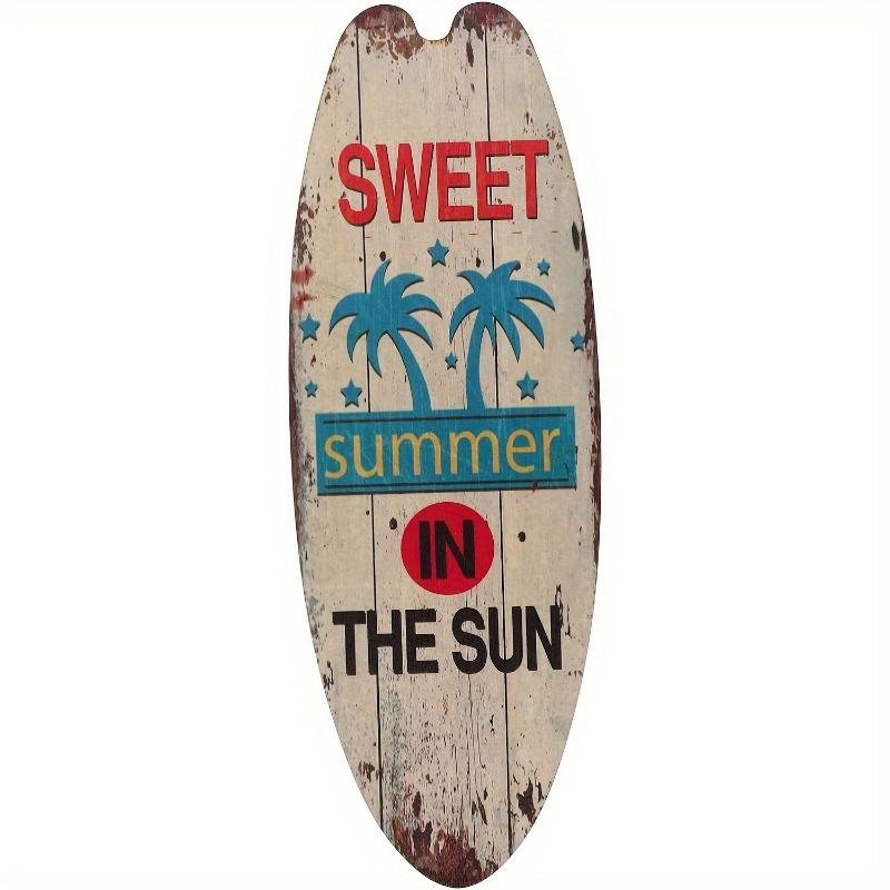 1 set om 3 Träsurfbräda Väggdekorationsset med Strandtema, 17,6"x6,2" - Perfekt för Vardagsrum, Sovrum, Badrum & Dörrklubb