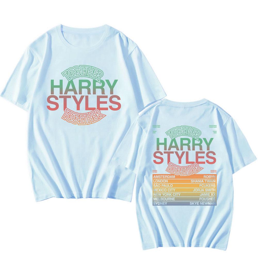 HarryStyles Together, Together Tour 2026 Tees 100%Cotton Summer Short Sleeve Unisex T-shirt Singer Graphic Printing Tshirts Men Tops Funny Shirts