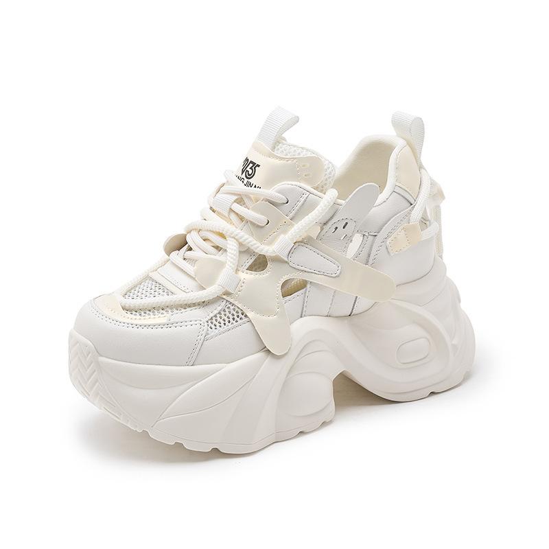 Daddy Shoes Women's 2025 Autumn New Mesh Hollow Sandals Casual Shoes Fashion Versatile Thick-soled Women's Shoes