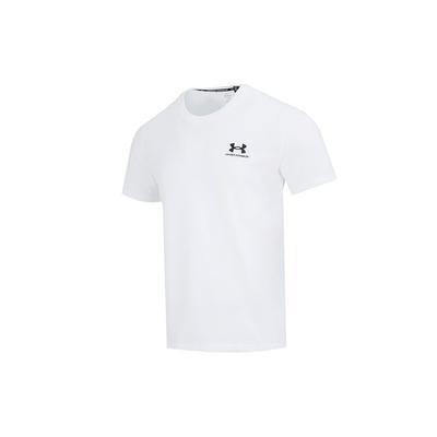 T-shirt de Sport d'Entraînement de Course à Pied Couleur Unie Manches Courtes Homme Tops Blanc 1373997-100