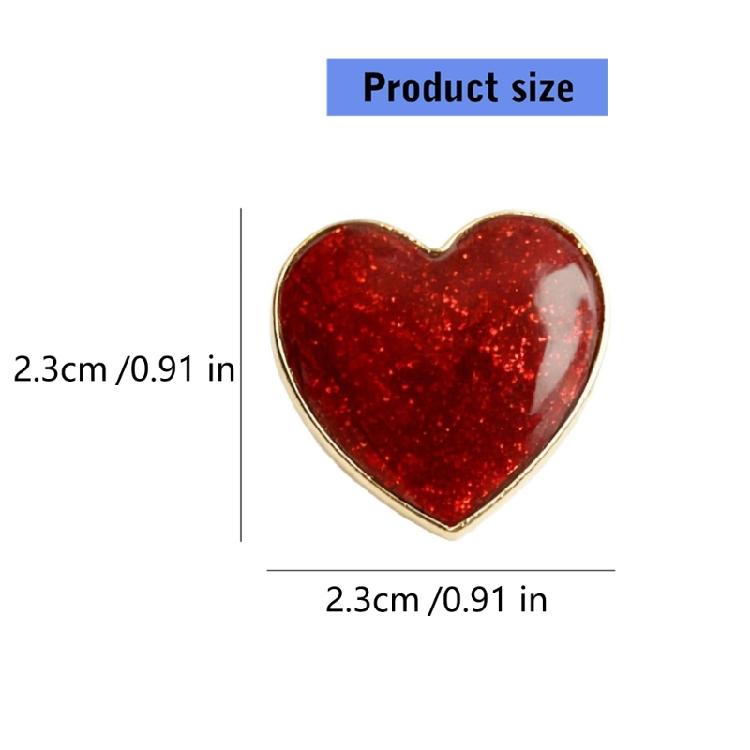 Versatile Red Heart Pin Zinc Alloy Brooch Adaptable to Various Clothing Style Combinations Lapel Pin Accessory