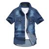 Summer Short-sleeved Shirt Multi-pocket Loose Large Size Casual Tooling Denim Shirt Men's Explosion