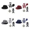 Gatsby 1920s Pánský cylindr, kapesní hodinky a set motýlka
