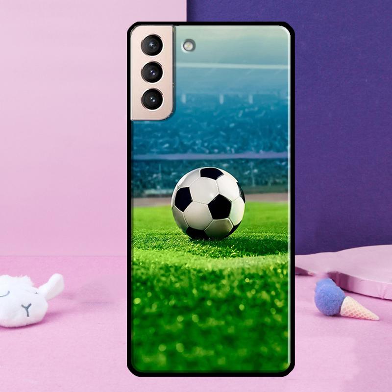 Football Soccer Ball Phone Case For Samsung Galaxy S24 Ultra S25 Ultra S9 S10 S20 S21 S22 Plus S23 S24 FE Cover