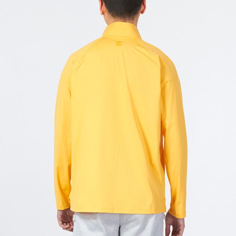 Under Armour Solid Color Half-Zip Sports Casual High Collar Dopamine T-Shirt Men Tops Yellow 1373729-782