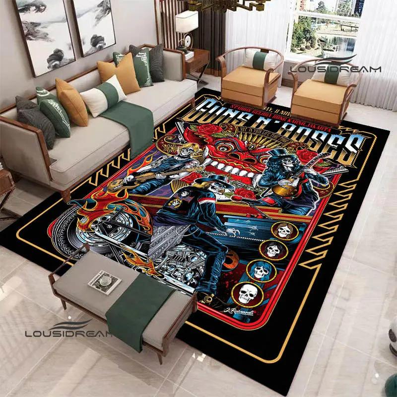 Guns n'roses band retro print carpet fashion home decoration non -slip carpet photography propsmal area rug birthday gift
