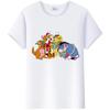 Y2K Tshirt Kawaii Tops Unisex Cartoon Winnie The Pooh Tigger Friends Graphic t-shirt Summer Blouses White Tees