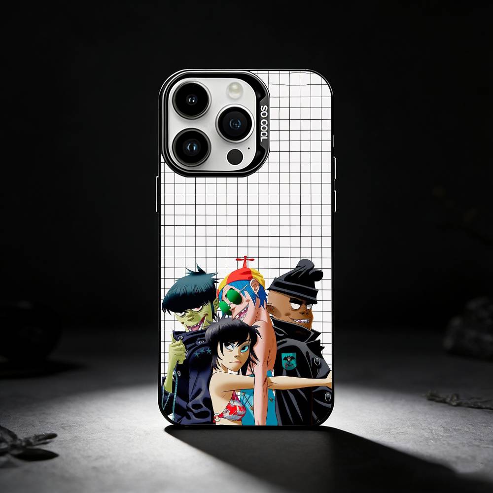 Anime G-Gorillaz Phone Case For iPhone 17,16,15,14,13,12,11 Plus,Pro Max,XS,Colored silver phone case
