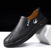 2025 Heren Plus Size Zomer Leren Loafers: Handgestikt Low-Top Skate Stijl