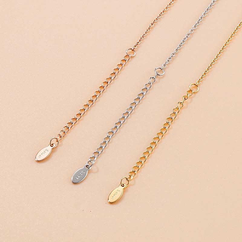 Korean Style Stainless Steel Diamond Inlaid Dog Tag Couple Necklace