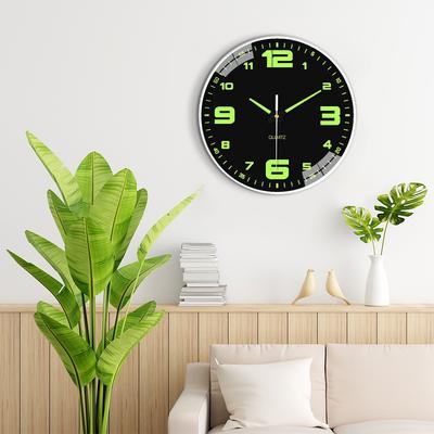 8Inch Night Light Wall Clock Battery Operated Silent Non-Ticking Wall Clocks Silent Light Up Wall Clocks for Living Room Bedroom