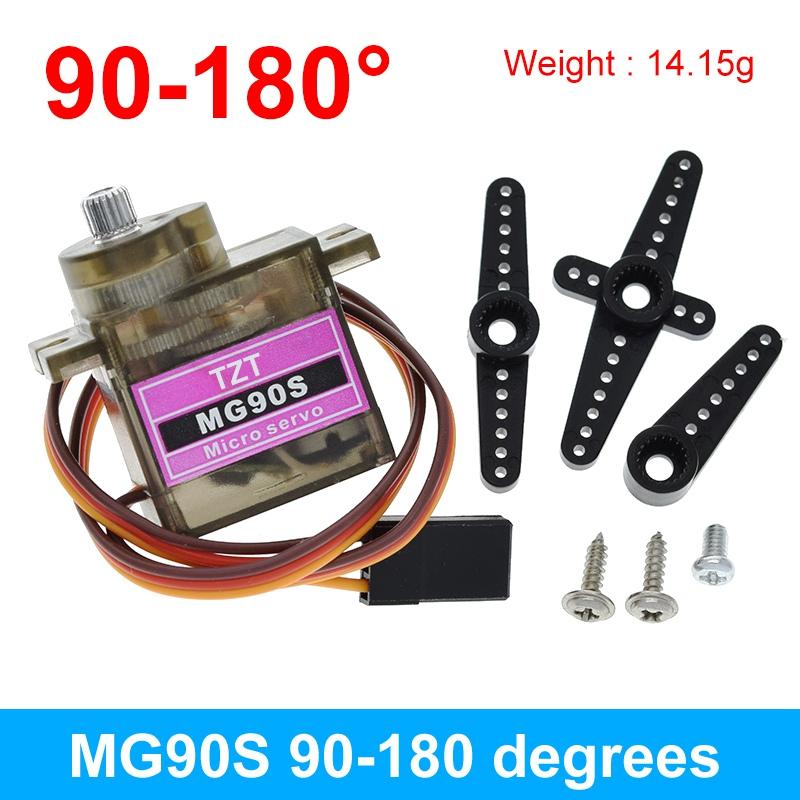 

SG90 SG92R MG90S MG995 MG996 Металева шестерня сервоприводу для моделі човна вертольота для Arduino UNO DIY Механічна рука MG946R MG945R MG996R MG90S 90-180 Degree як показано кольору