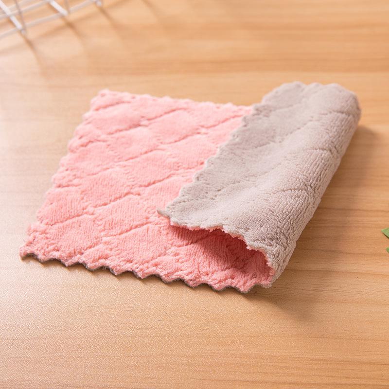 Soft and Absorbent Coral Fleece Disposable Dishcloths for Kitchen