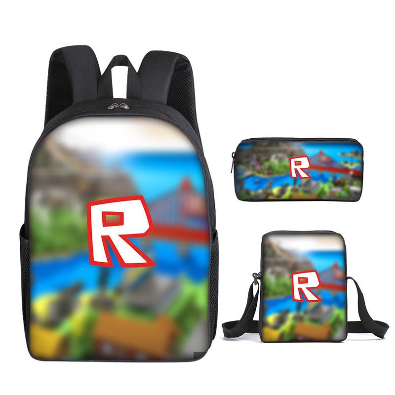 Student Schoolbag, Primary And Secondary School Student Backpack, Large Capacity, Cartoon Backpack, Satchel, Pencil Case, Three-Piece Set.