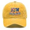 Baseball Cap With "NEW ZEALAND" "GO THE ALL WHITES" Flag Printed , Adjustable Snapback Baseball Cap Stylish Slouchy Solid Color Hip Hop Flat Cap