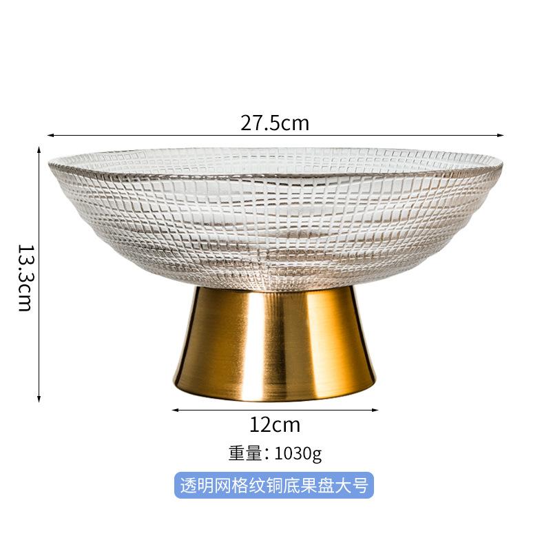 High Foot Glass Fruit Plate Candy Plate Refreshment Plates Snack Trays Dried Fruit Plates Dessert Bowl Salad Bowl Dim Sum Dish