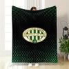Green and White Club Emblem Design Patterned blanket, flannel, suitable for all seasons, home decor, warm and cozy