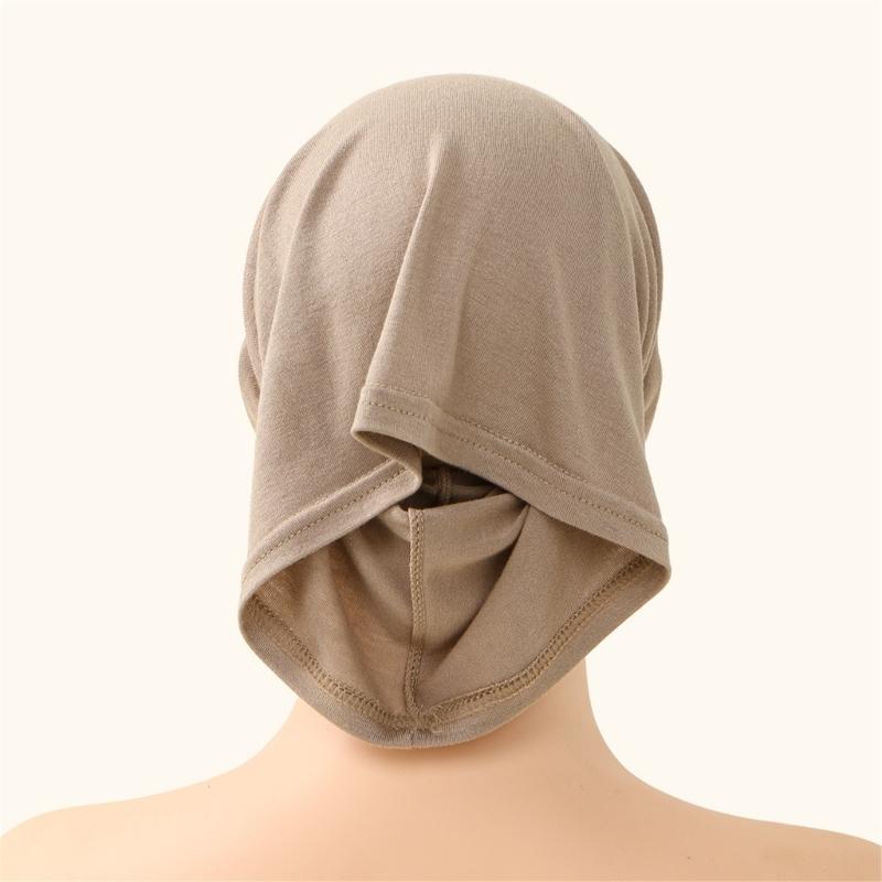 Elegant Lace Trim Hijab Cap Easy To Wear Stretchy Turban Hat For Islamic Women Formal Casual Religious Event Gathering