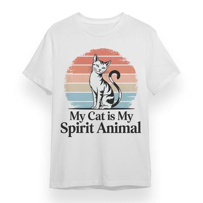 Herren T-Shirt Mit Meine Katze ist mein Krafttier Grafik Unisex Baumwolle Oversize T-Shirt