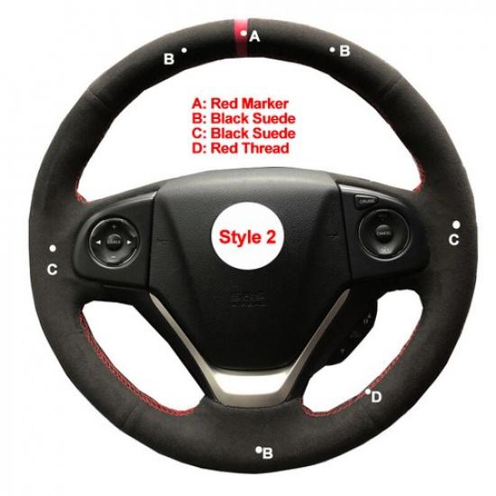 Hand Sewing Car Steering Wheel Cover For Honda CR-V CRV 2012 2013 2014 2015 2016