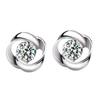 925 Sterling Silver AAA Zircon Rotating Love Earrings Gift Jewelry