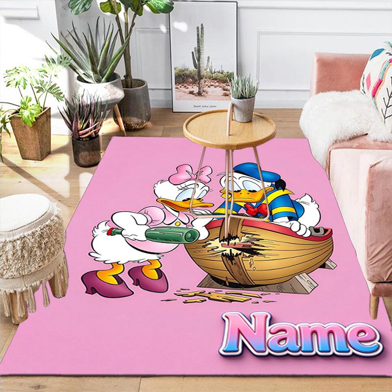 Custom Name Cute Cartoon Ducks Carpet for Playroom Bedroom Living Room Sofa Home Decor,kids Game Area Rug Non-slip Floor Mat