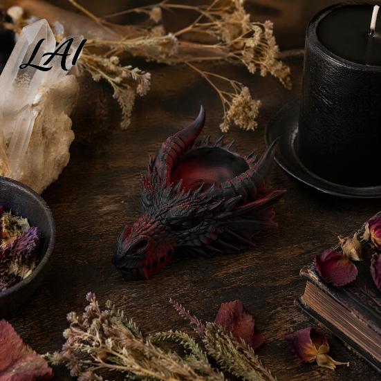 Gotisches Geschenk für Männer Dunkler Drachenkopf Aufbewahrungsschale Stil 3D-Druck Detaillierte Steintextur Schalenorganisator Fantasy-Ornament Schlüssel und Schmuck Geschnitzt